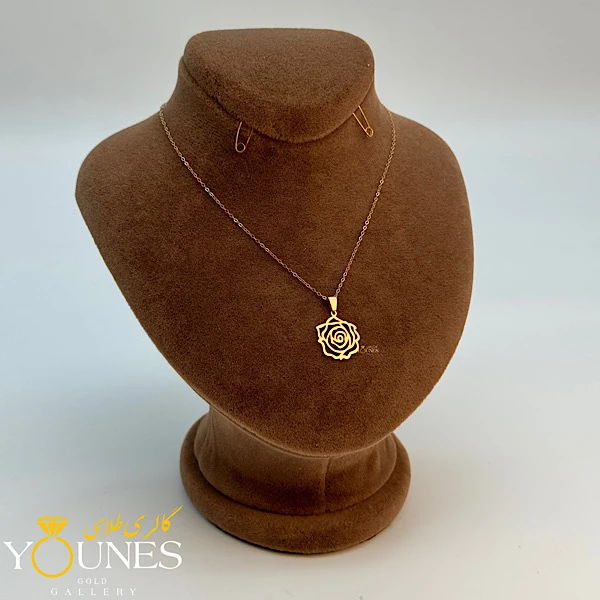 آویز گل رز طلا لیزری